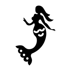 Wall Mural - Easy to edit glyph icon of mermaid fish 