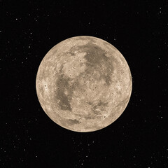 Wall Mural - An orange moon surrounded by the darkness of the night