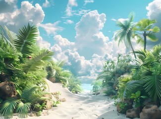 Beautiful beach on a tropical island