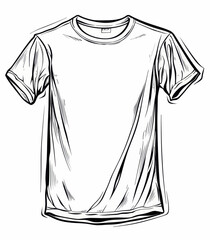 a black and white drawing of a t - shirt