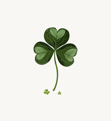 Wall Mural - a four leaf clover with a white background