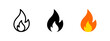 © Chelpanoff - Fire flame icon. Burning symbol. Fireball sign. Energy illustration.