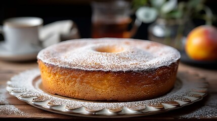 Wall Mural - a cake sitting on top of a table near coffee cups