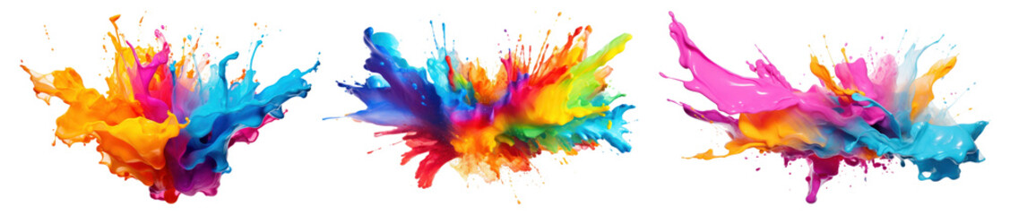 Wall Mural - colorful splashing paint texture set