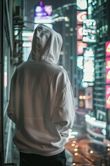 Poster - White hoodie mockup with model