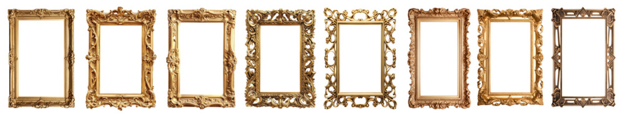 Wall Mural - vintage gold picture frame set