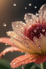 Wall Mural - a close-up of a flower with water droplets