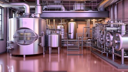 Wall Mural - a brewery 3d rendering