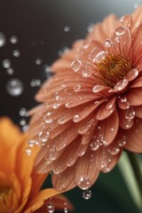 Wall Mural - a close-up of a flower with water droplets