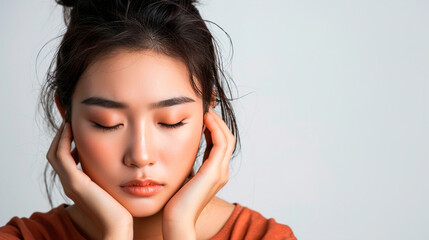 Wall Mural - portrait of a thinking  woman