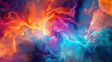 Wall Mural - Vibrant Energetic Abstract Color Explosion Artwork