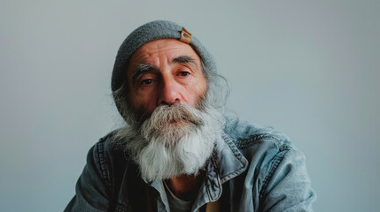 Wall Mural - portrait of an old  man with beard