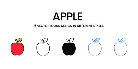 Wall Mural - Apple icons vector set stock illustration.