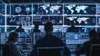 © ORG - A security experts work at a control center in a room full of information screens