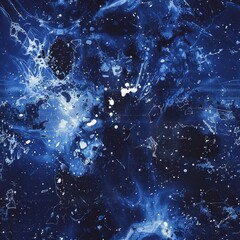 Wall Mural - Abstract Cosmic Blue Paint Splatter and Swirls Background