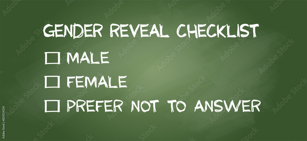 Vektor Check box, fill in gender list: male, female, non-binary or ...