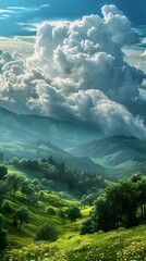 Wall Mural - The green hills