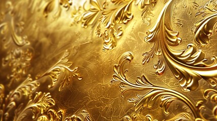 Russian gold pattern wallpaper