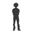 © NikahGeh - silhouette man with afro hair style full body black color only