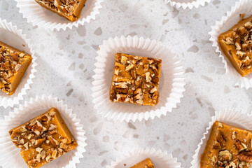 Wall Mural - Pumpkin spice fudge with pecans