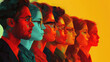 © easybanana - A group of diverse professionals, including a man and woman, wearing glasses and looking forward with determination.