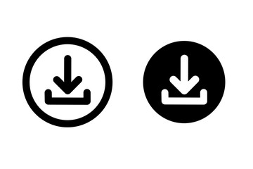 Wall Mural - download icon vector on white background