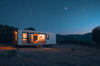 © Sunday Cat Studio - A modern tiny house exterior with beautiful landscape