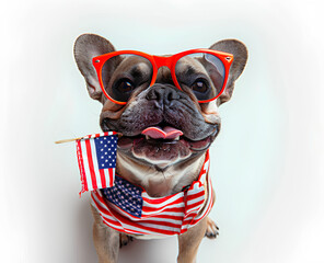 Wall Mural - independence day 4th of july dog