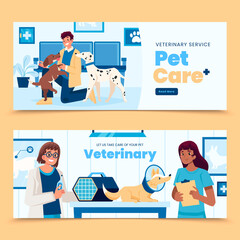 Canvas Print - Veterinary banners in flat design