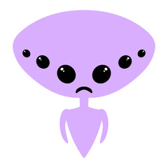 Wall Mural - Cute cartoon alien character. Funny alien flat illustration. Vector isolated on white background.