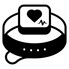 Poster - smartwatch with heartbeat measurement icon