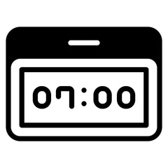 Poster - digital clock 7 am time icon