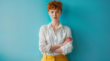 Wall Mural - The redhead woman portrait