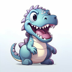 Wall Mural - Cute dinosaur cartoon isolated on a white background.  illustration.