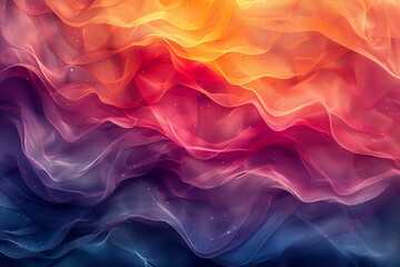 Wall Mural - This image depicts an abstract composition with vibrant colors in a wavy, flowing pattern, suggestive of motion