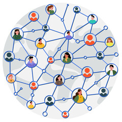 male and female illustration and vector on the subject of comprehensiveness and integrity in online 