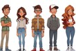 © Design Depot - Five youthful 2D illustrated characters stand side by side, exuding unique styles and personalities
