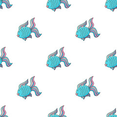 Poster - Creative marine seamless pattern