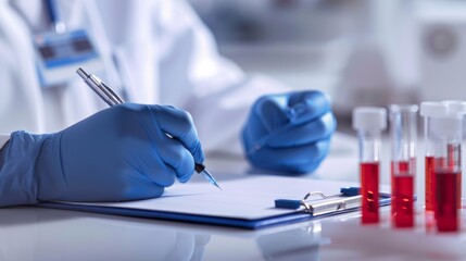 medical records, blood tests, and lab work for healthcare planning, science review, and checklist. r