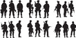 © Muhammad - group of military peoples silhouette, soldier silhouettes Illustration