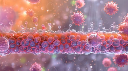 Wall Mural - An informative diagram showing the molecular structure of cholesterol and its role in cell membrane integrity.