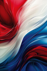 Vibrant red, white, and blue design evokes patriotism and visually striking elements.