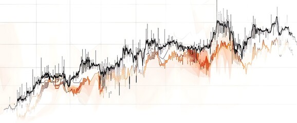 A sleek line graph on a pln backdrop, symbolizing gradual and sustned market development.