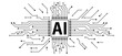 © MarkRademaker - Artificial intelligence AI pictogram. Technology related to artificial intelligence, computers and systems that are intelligent, graphic of robot. Vector ai generated logo or symbol. Tech icon