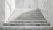 © horizon - White marble stairs and empty wall background, wide banner with copy space area.