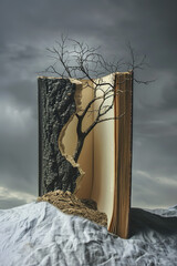 Wall Mural - Symbolic Imagery of Good vs Evil on Evocative Book Cover  