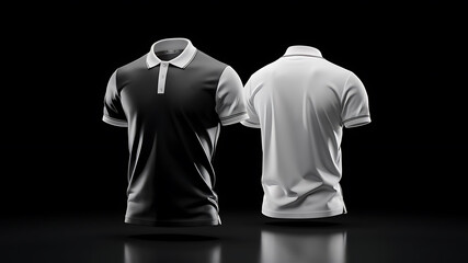 polo t shirt mockup on the black  background, t shirt mockup, AI Generative