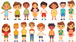 © Mahmud Hasan Rashed - Set of littel boy and girl character in different poses, Cute kids cartoon character with different expressions, Cute children characters, Happy kids cartoon collection, Cartoon kids, Children, Happy