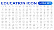 © artnazu - Education line icon collection. Set of vector line icons of education for modern concepts, web, and apps. Set of flat signs and symbols for web and apps.