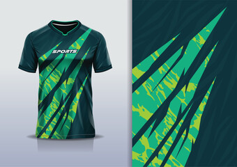 Sport jersey design template mockup stripe line racing for football soccer, running, esports, green color	